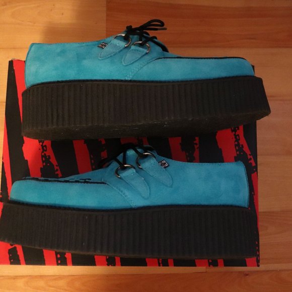 Tuk Suede Creeper Argan Blue Men's Sz.6 Women's Sz.8 Used Platform - Picture 4 of 12